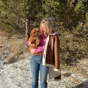 Lioness Heiress Moto Jacket - Faux-Shearling Teddy Jacket